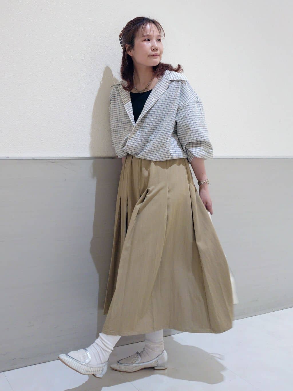 maruさんの「THE SHOP TK｜ショート丈シャツブルゾン」を使ったコーディネート