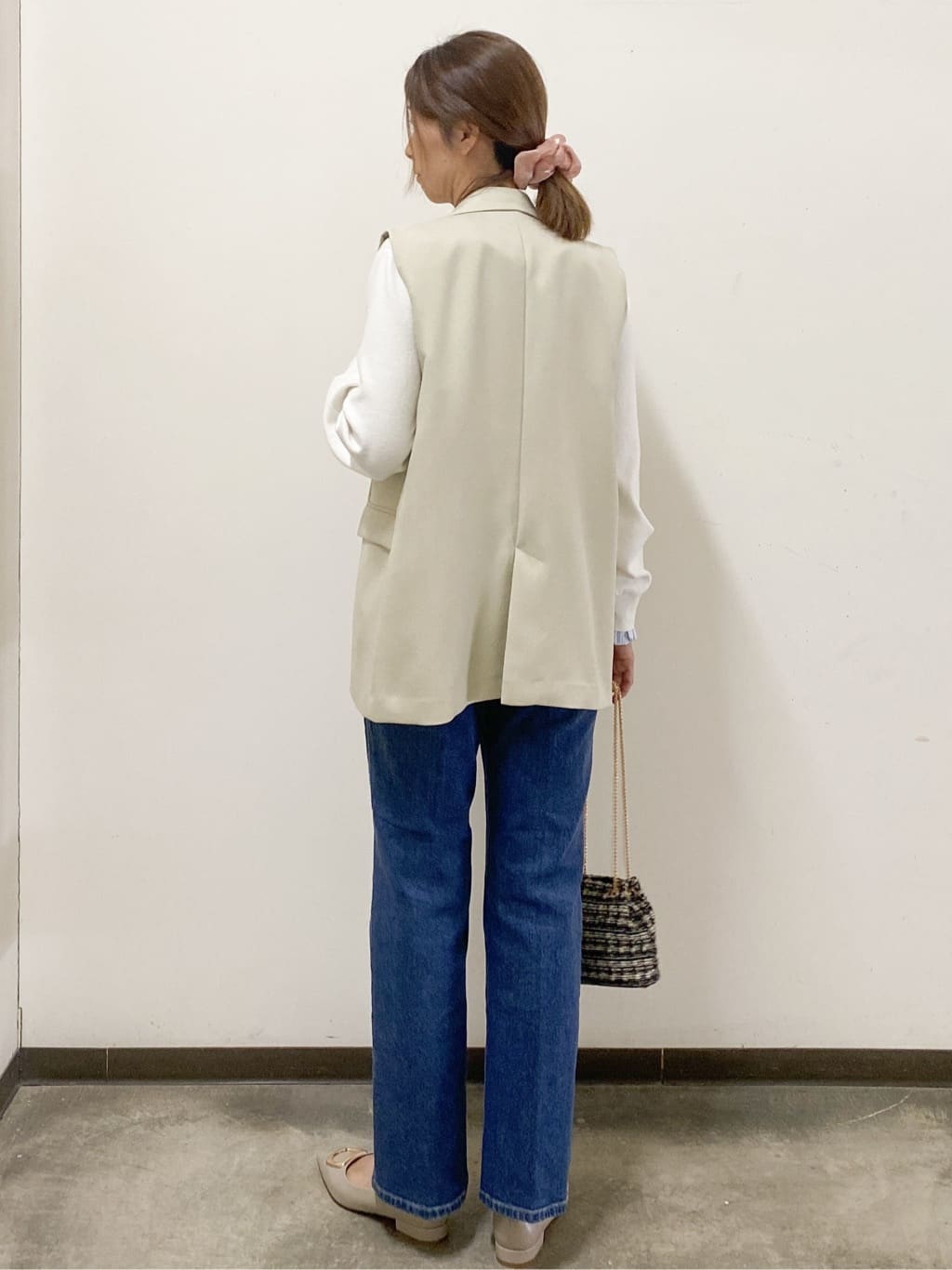 miさんの「index｜金ボタンダブルブレストテーラードジレ／セットアップ対応【洗える】《S～LL》」を使ったコーディネート