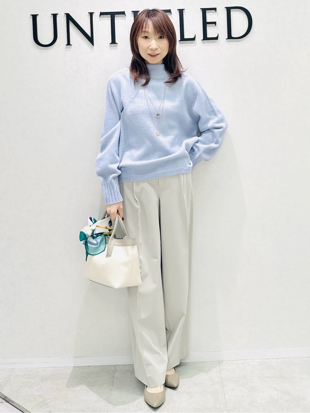 Miwaさんの「UNTITLED｜【洗える】スポンディッシュ ボトルネックニット」を使ったコーディネート