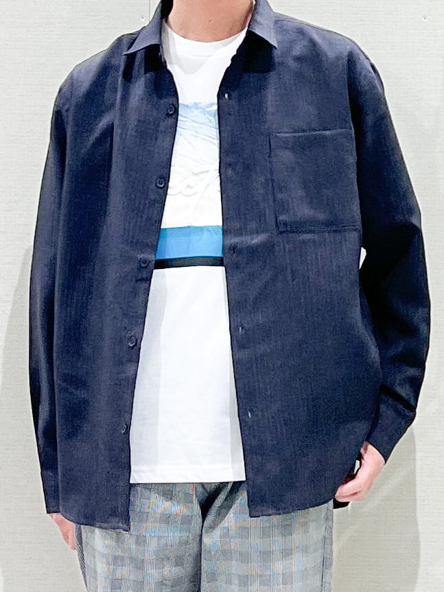 SHI-MAさんの「THE SHOP TK｜【LINO FINE】リネンライク 長袖シャツ UVカット/イージーケア/吸水速乾/洗濯機OK」を使ったコーディネート