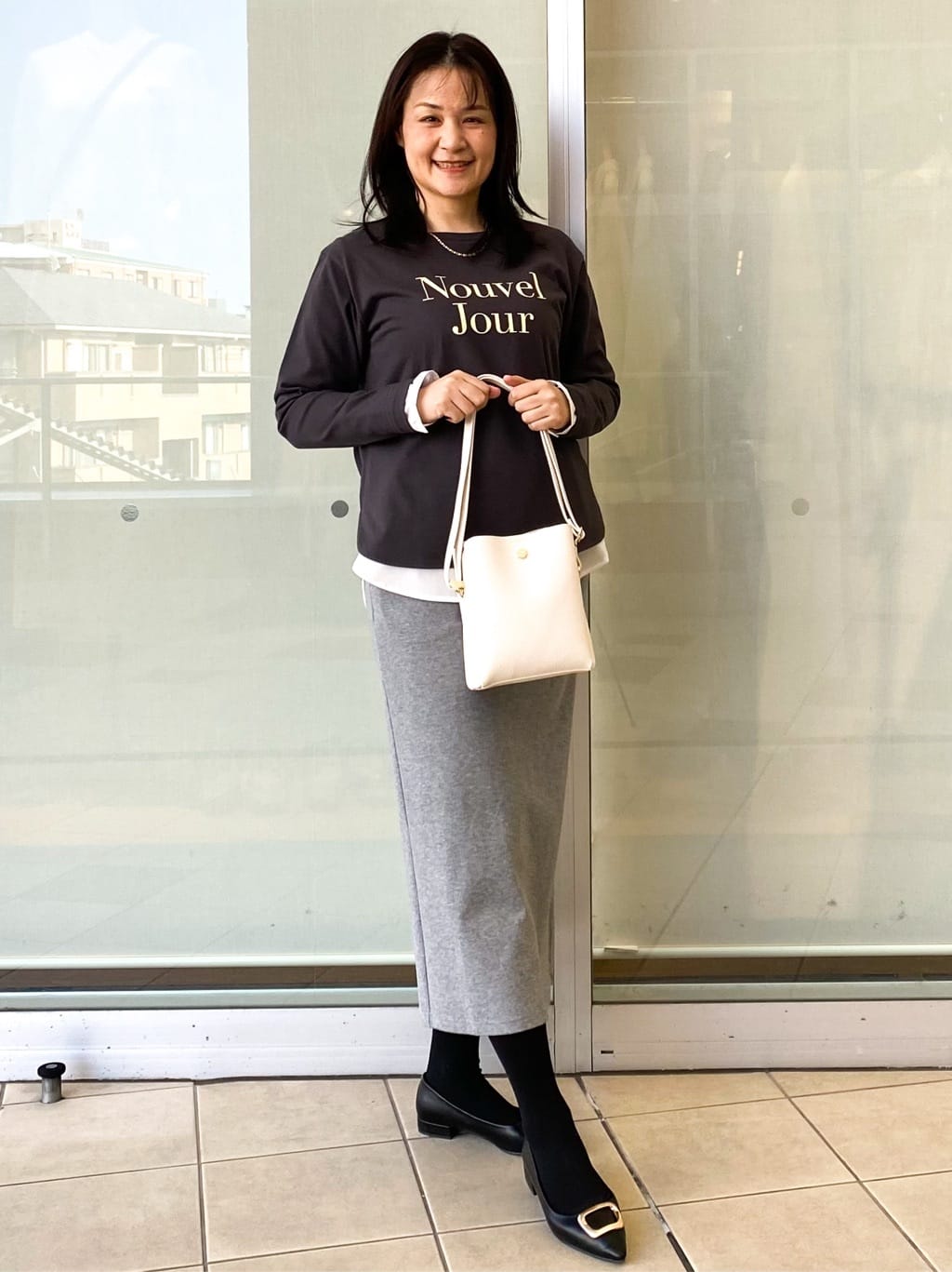 Jeanさんの「OPAQUE.CLIP｜ロゴプリントロングTシャツ【洗濯機OK】」を使ったコーディネート