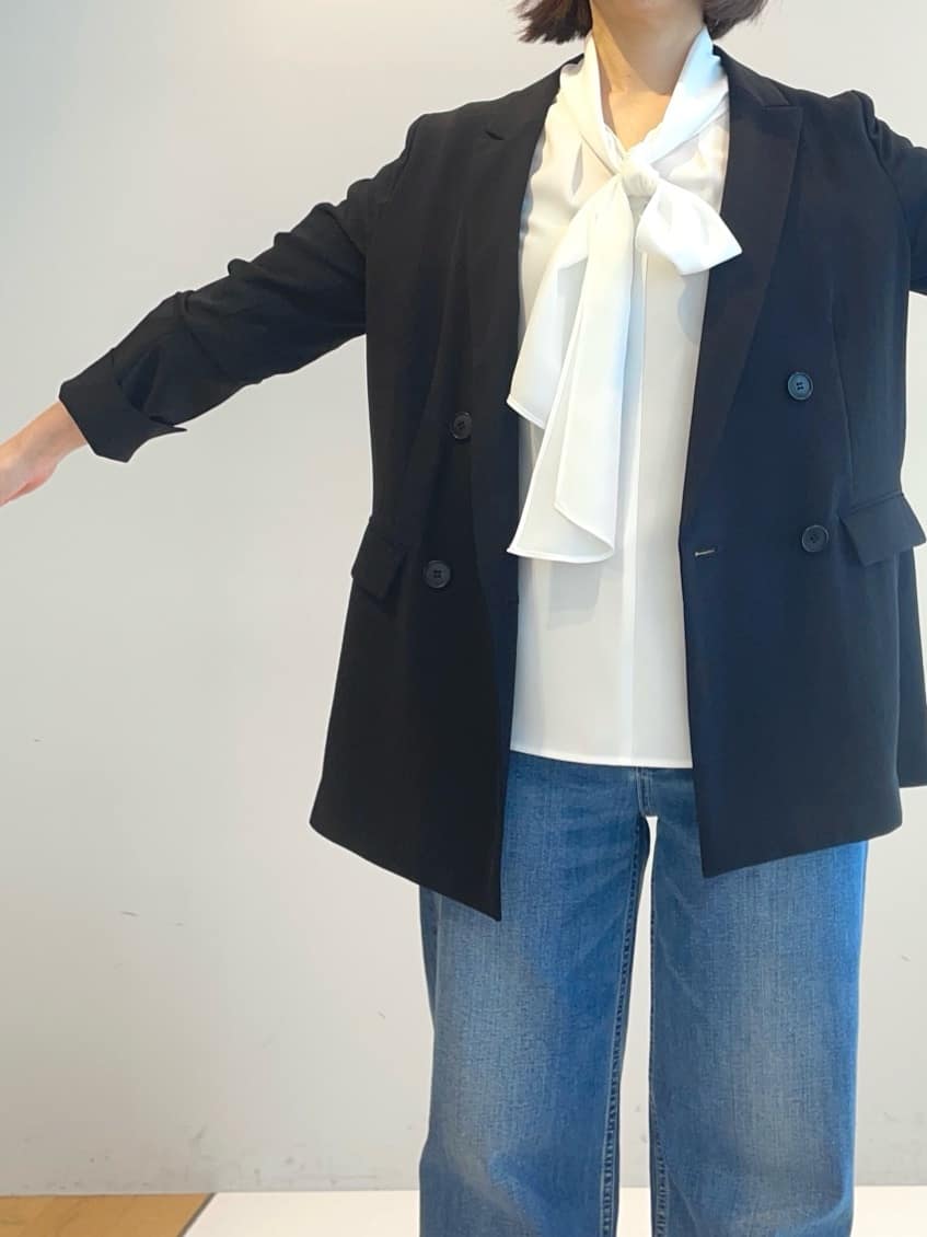 murayamaさんの「INDIVI｜【洗える】ジョーゼットボウタイブラウス」を使ったコーディネート