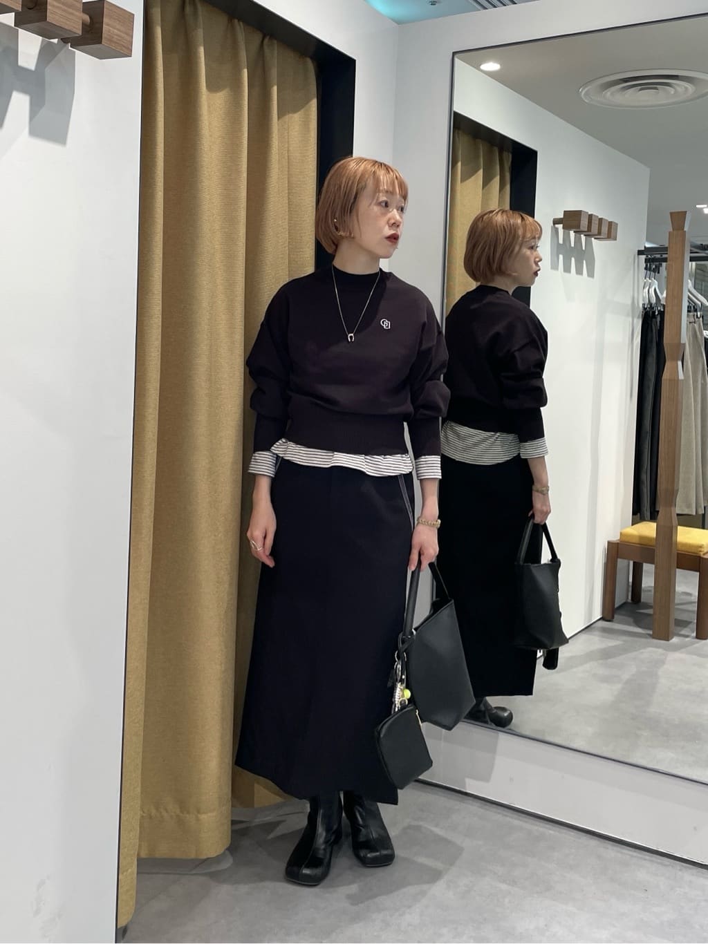 mikuさんの「INDIVI｜Timeless｜フォルムロゴニット」を使ったコーディネート