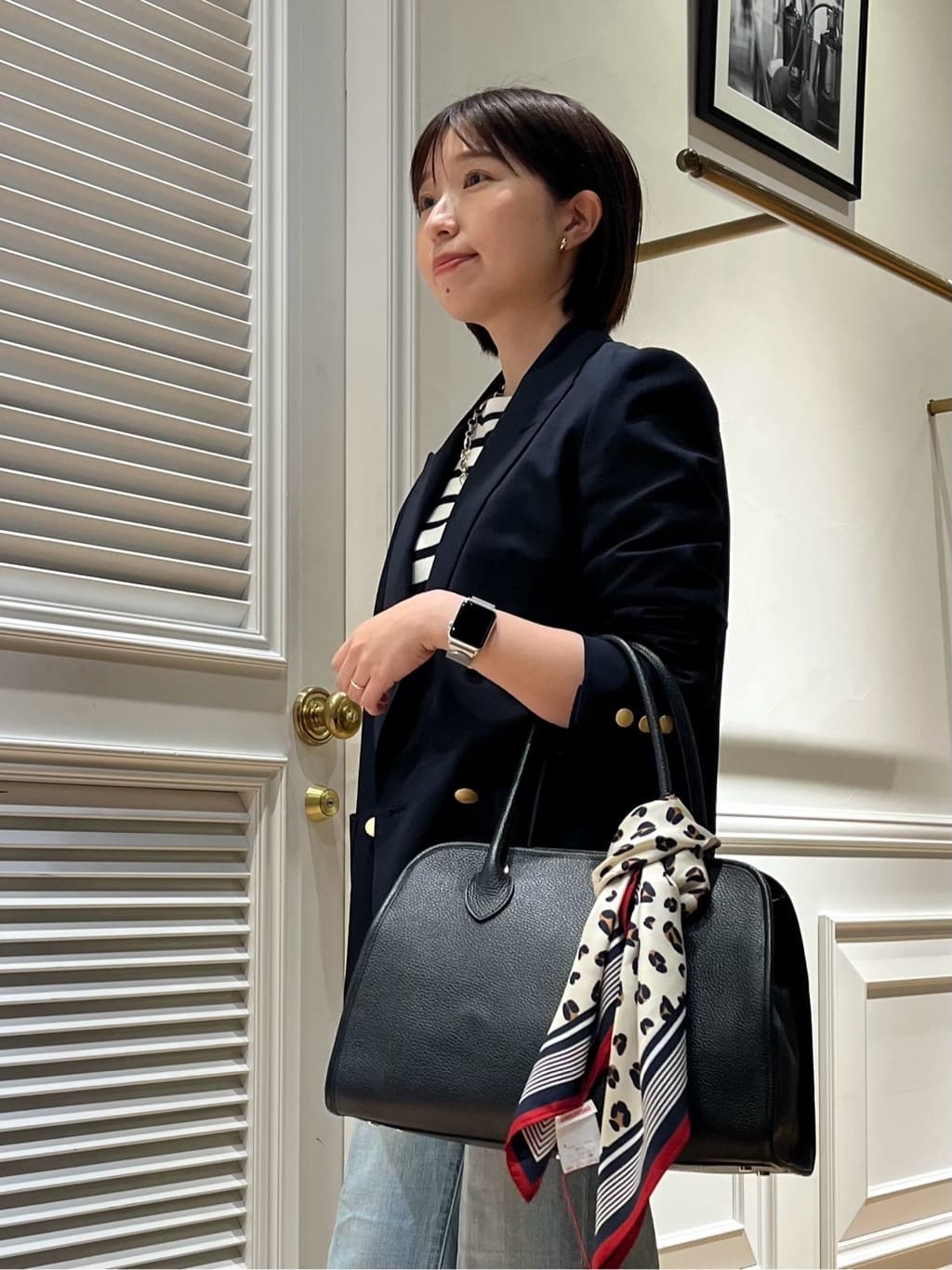 つじ まこさんの「DRESSTERIOR｜コンフォート ダブルブレザー」を使ったコーディネート