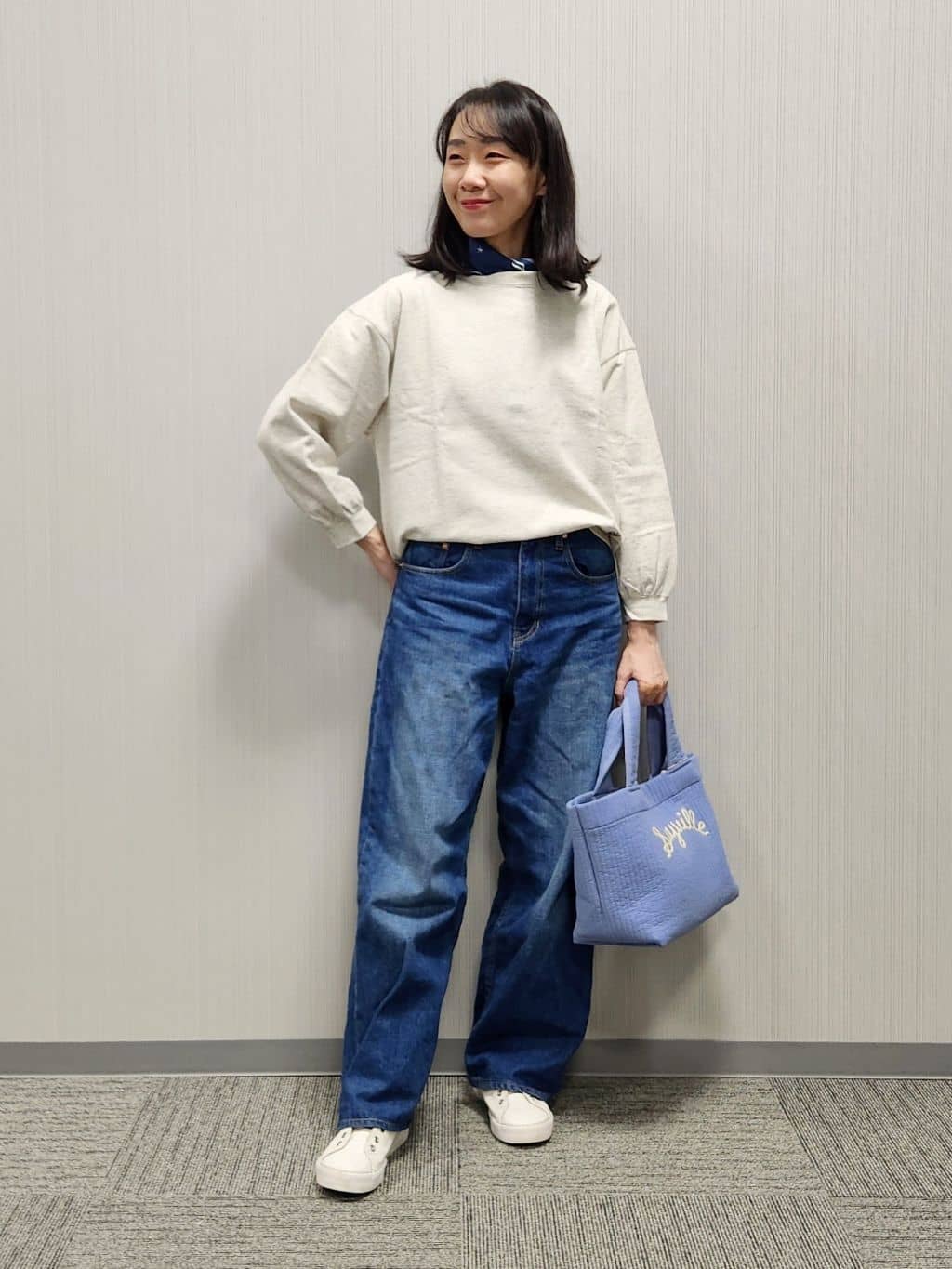 naraさんの「Dessin｜【360度可愛い・洗える】バックヘンリーカットソー」を使ったコーディネート