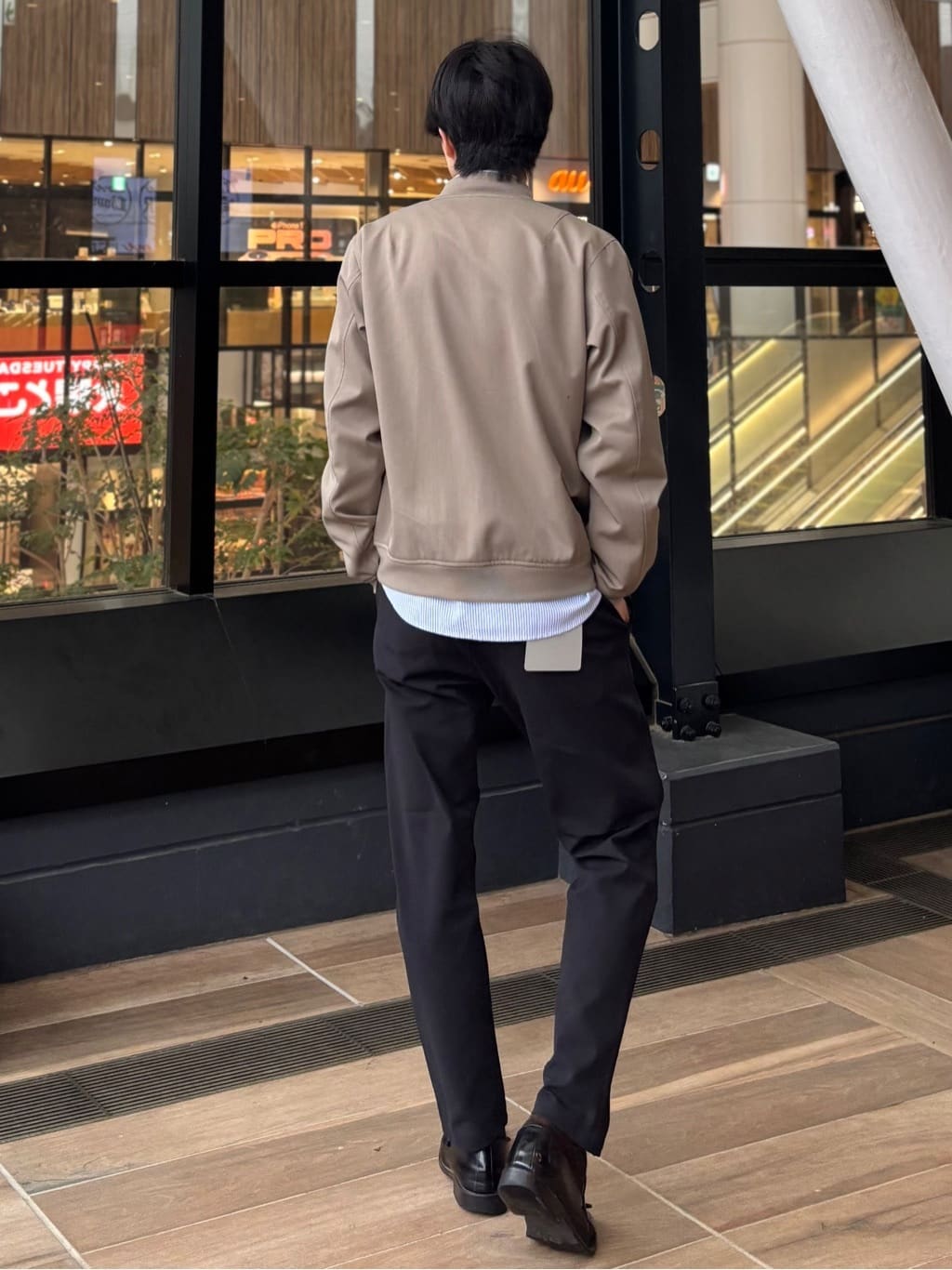 うらしーさんの「THE SHOP TK｜FLEX LINE ストレッチリブブルゾン　ストレッチ/防シワ/マシンウォッシャブル/セットアップ可」を使ったコーディネート
