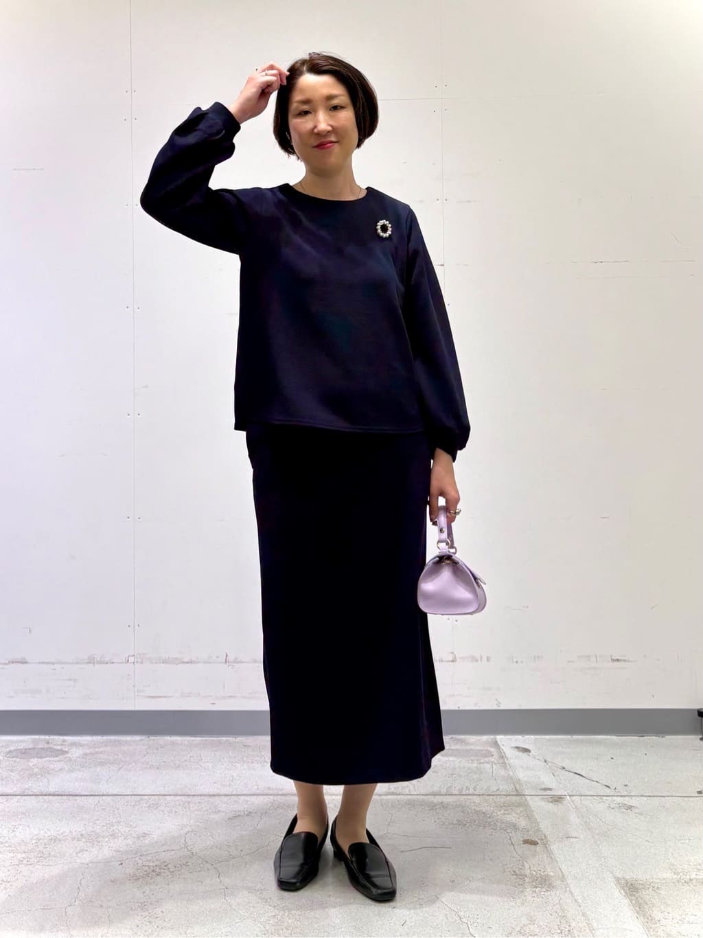 yuriさんの「INDIVI｜【SETUP可能／袖コンシャス】ダンボールジャージトップス」を使ったコーディネート