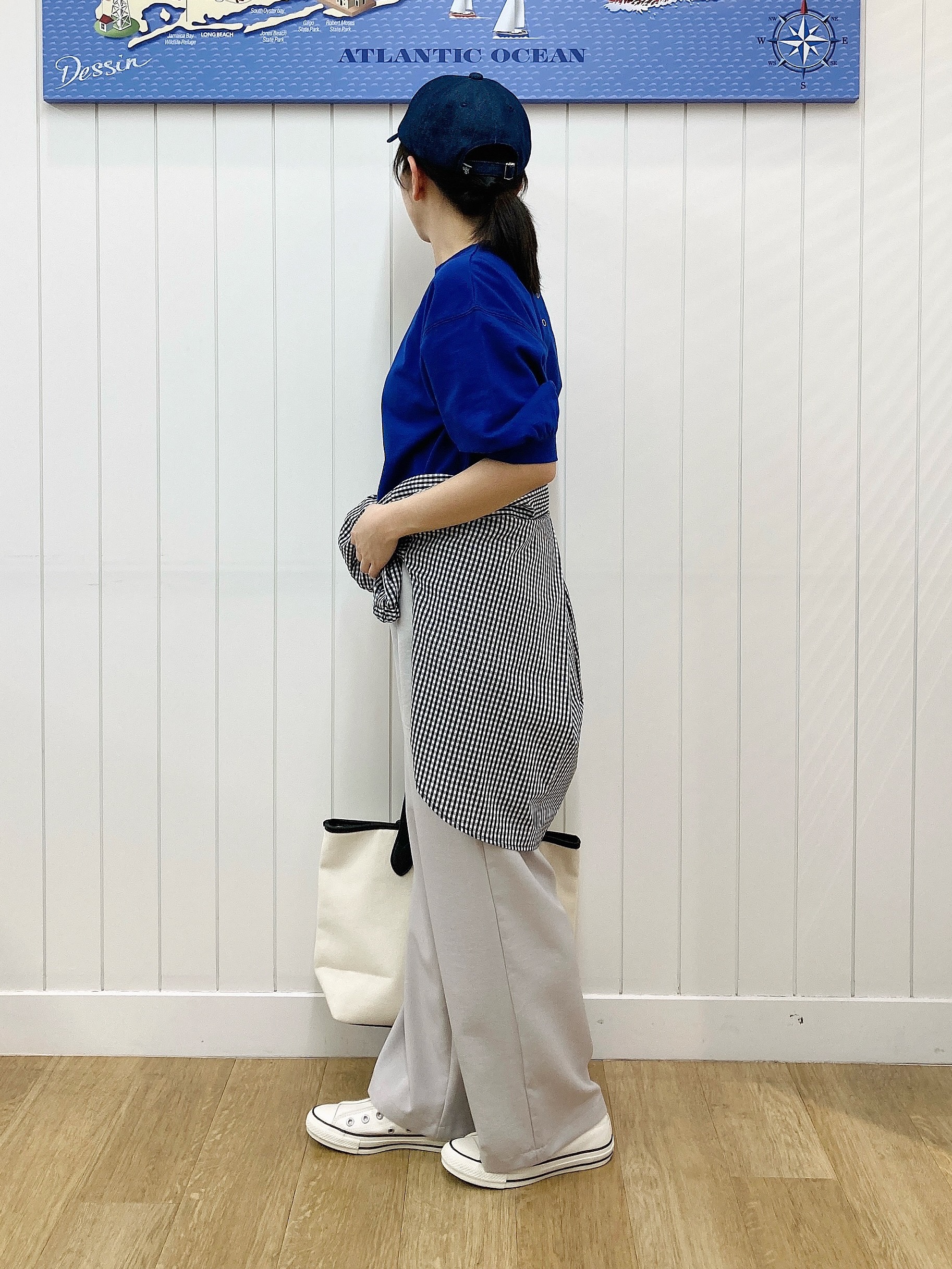 yoshiさんの「Dessin｜【360度可愛い】バックヘンリーカットソー5分袖」を使ったコーディネート