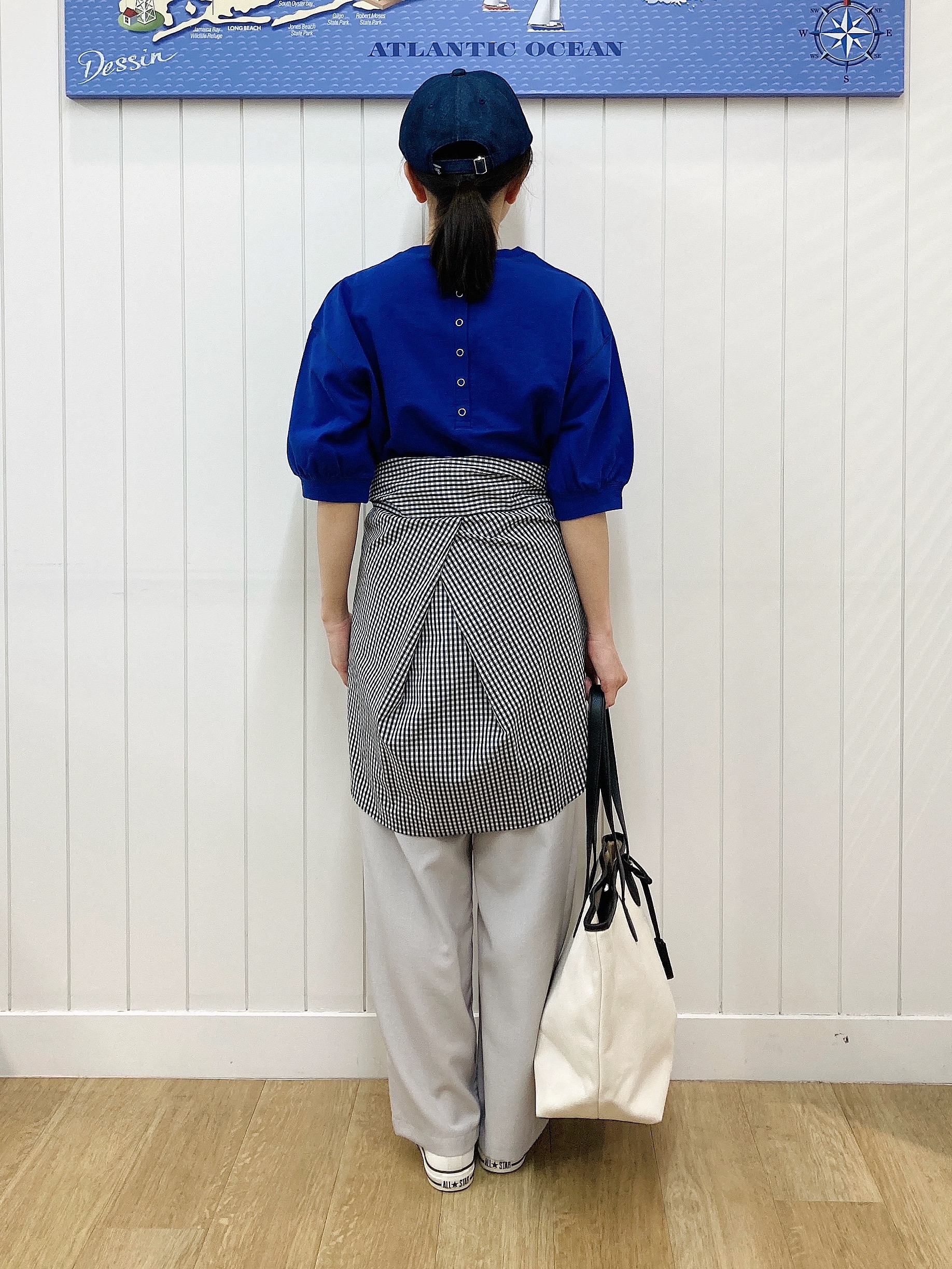 yoshiさんの「Dessin｜【360度可愛い】バックヘンリーカットソー5分袖」を使ったコーディネート