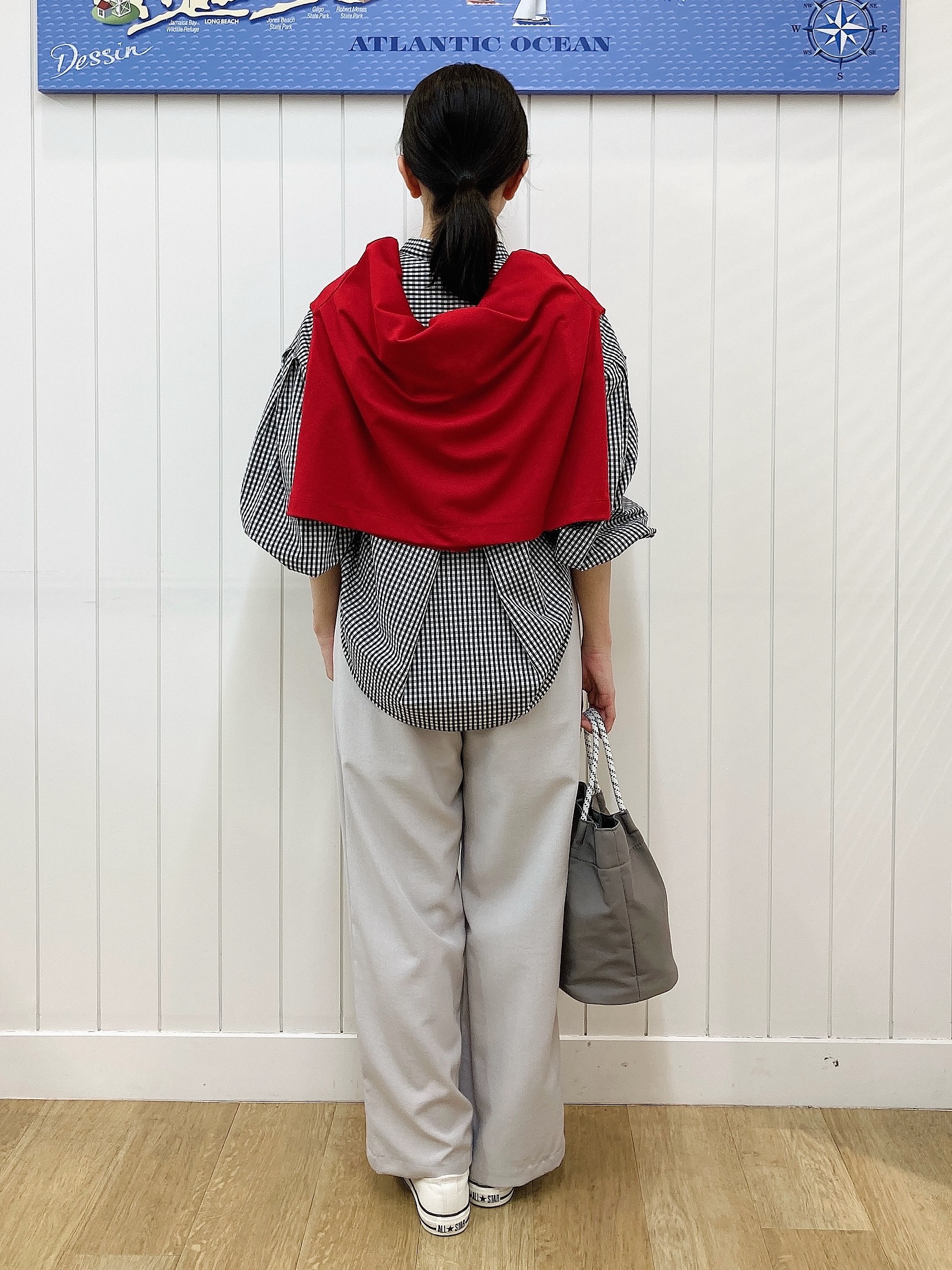 yoshiさんの「Dessin｜【洗える】バルーンスリーブバンドカラーシャツ」を使ったコーディネート