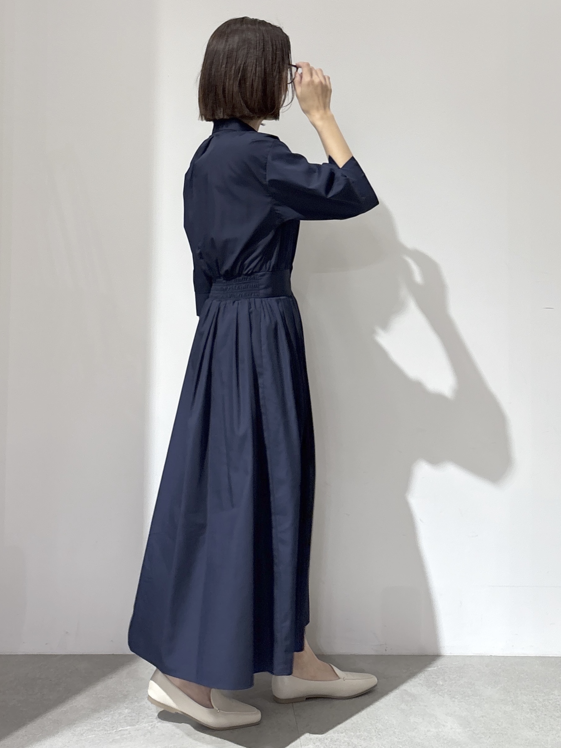 NAKAさんの「OPAQUE.CLIP｜リボンベルト付きシャツワンピース【洗濯機OK／防シワ加工】」を使ったコーディネート