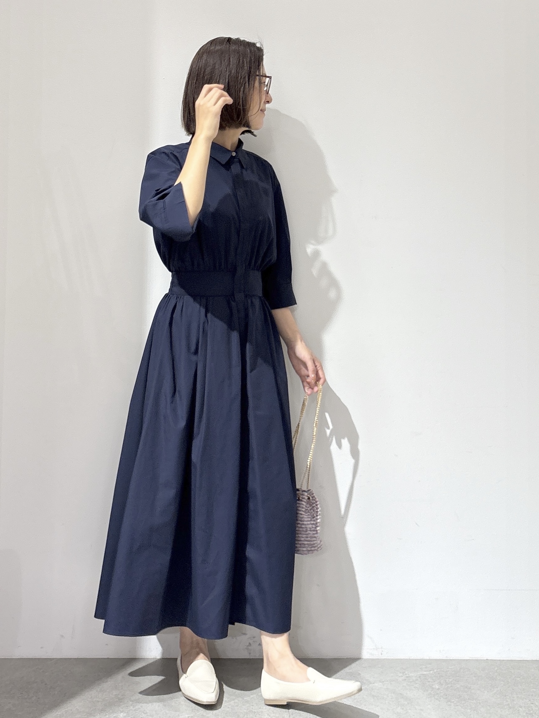 NAKAさんの「OPAQUE.CLIP｜リボンベルト付きシャツワンピース【洗濯機OK／防シワ加工】」を使ったコーディネート