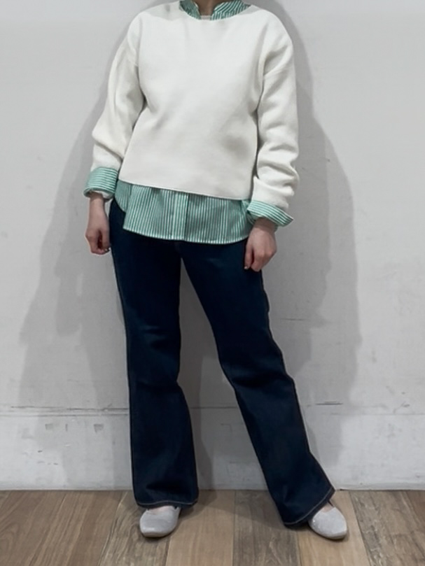 山さんさんの「grove｜毎日着たくなる、もちもち畦編みニット」を使ったコーディネート