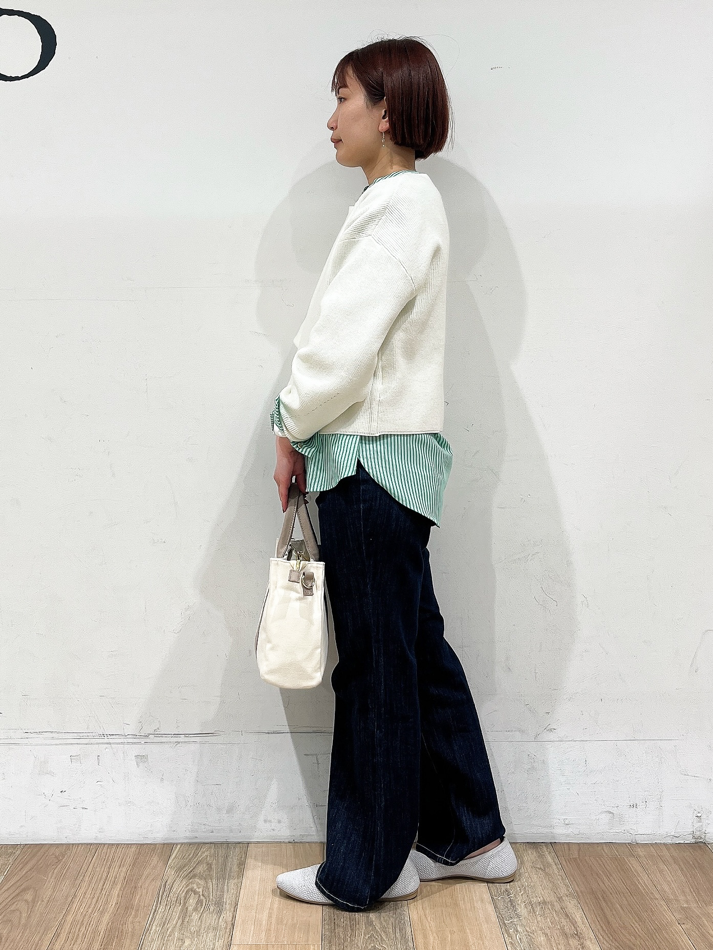 山さんさんの「grove｜毎日着たくなる、もちもち畦編みニット」を使ったコーディネート