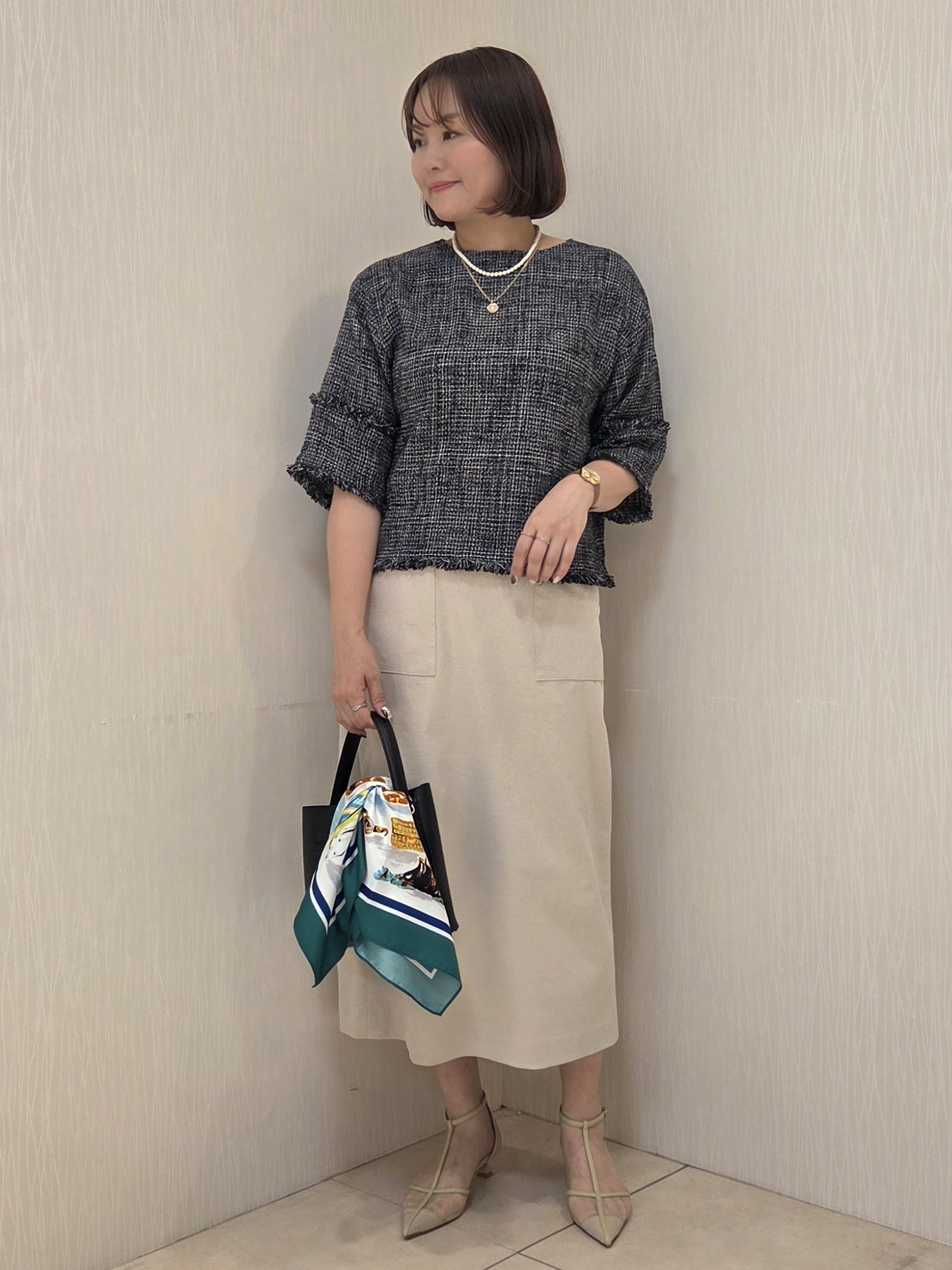 naokoさんの「UNTITLED｜◆【洗える/ストレッチ性】ダブルブレストジャケット」を使ったコーディネート