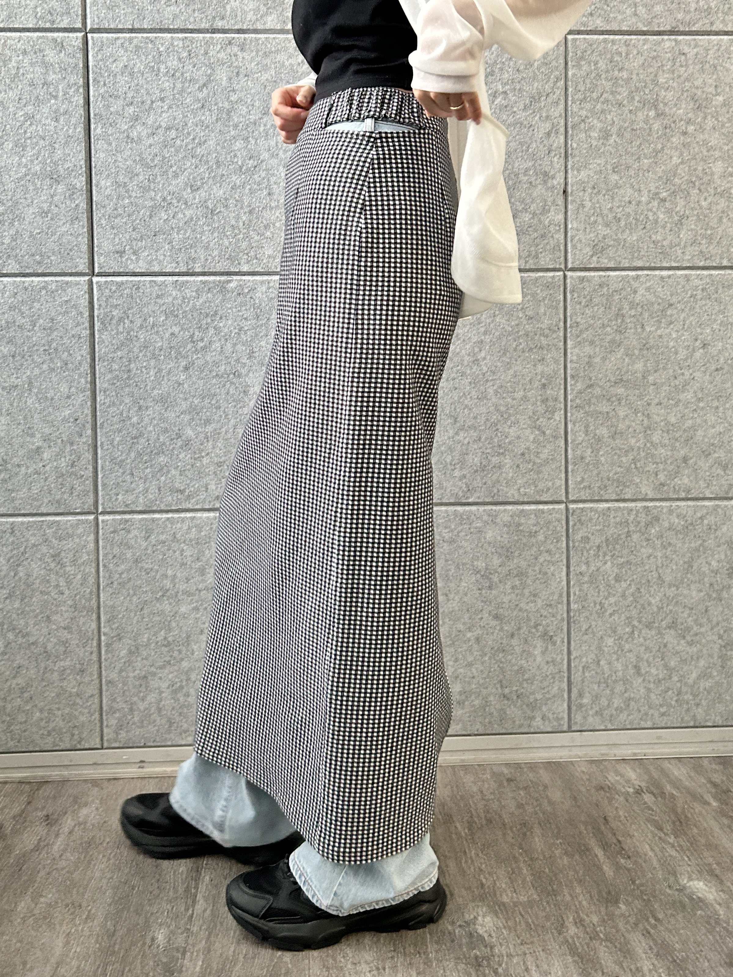 harunaさんの「CODE A｜sheer jersey cardigan」を使ったコーディネート
