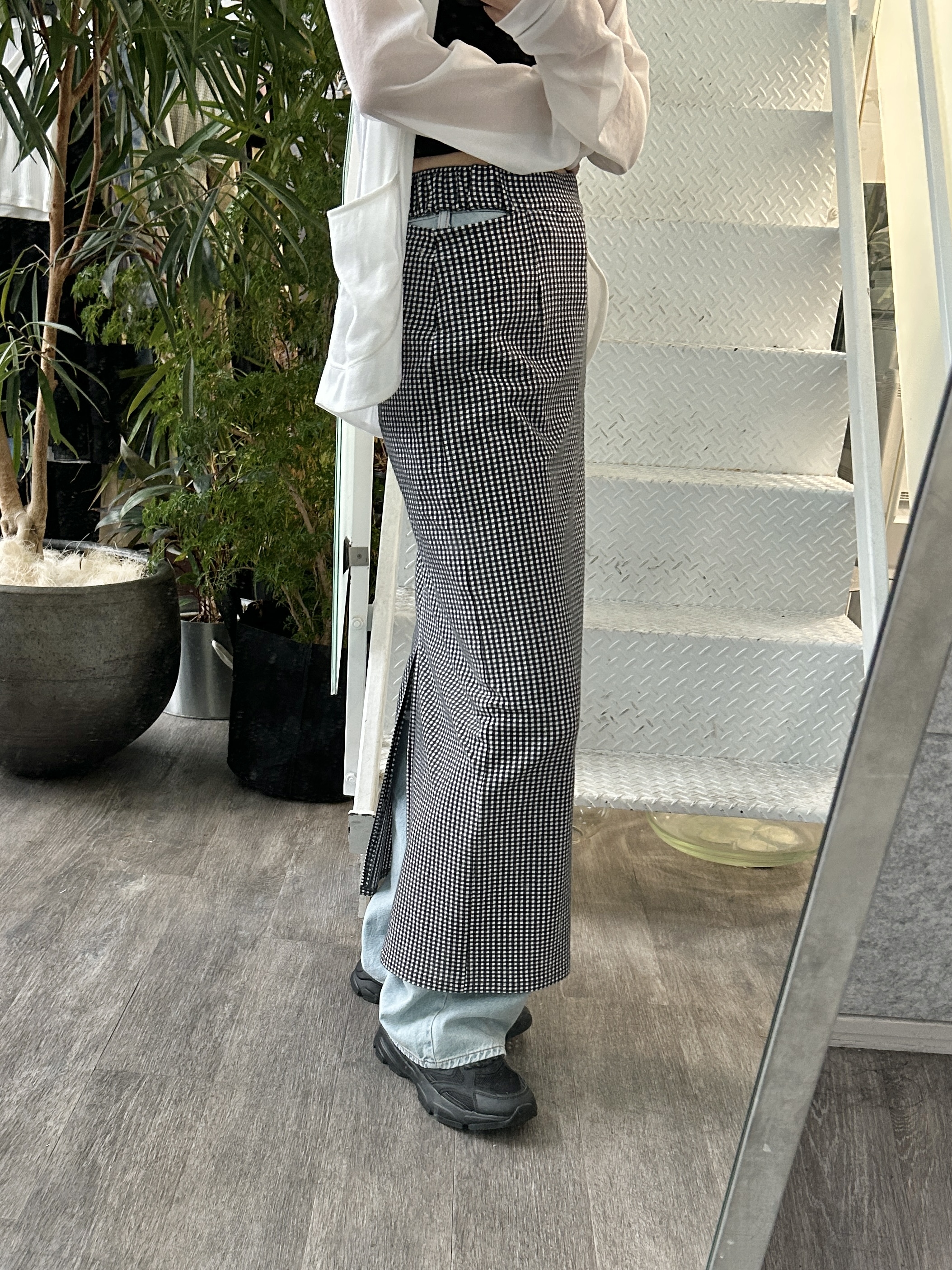 harunaさんの「CODE A｜sheer jersey cardigan」を使ったコーディネート