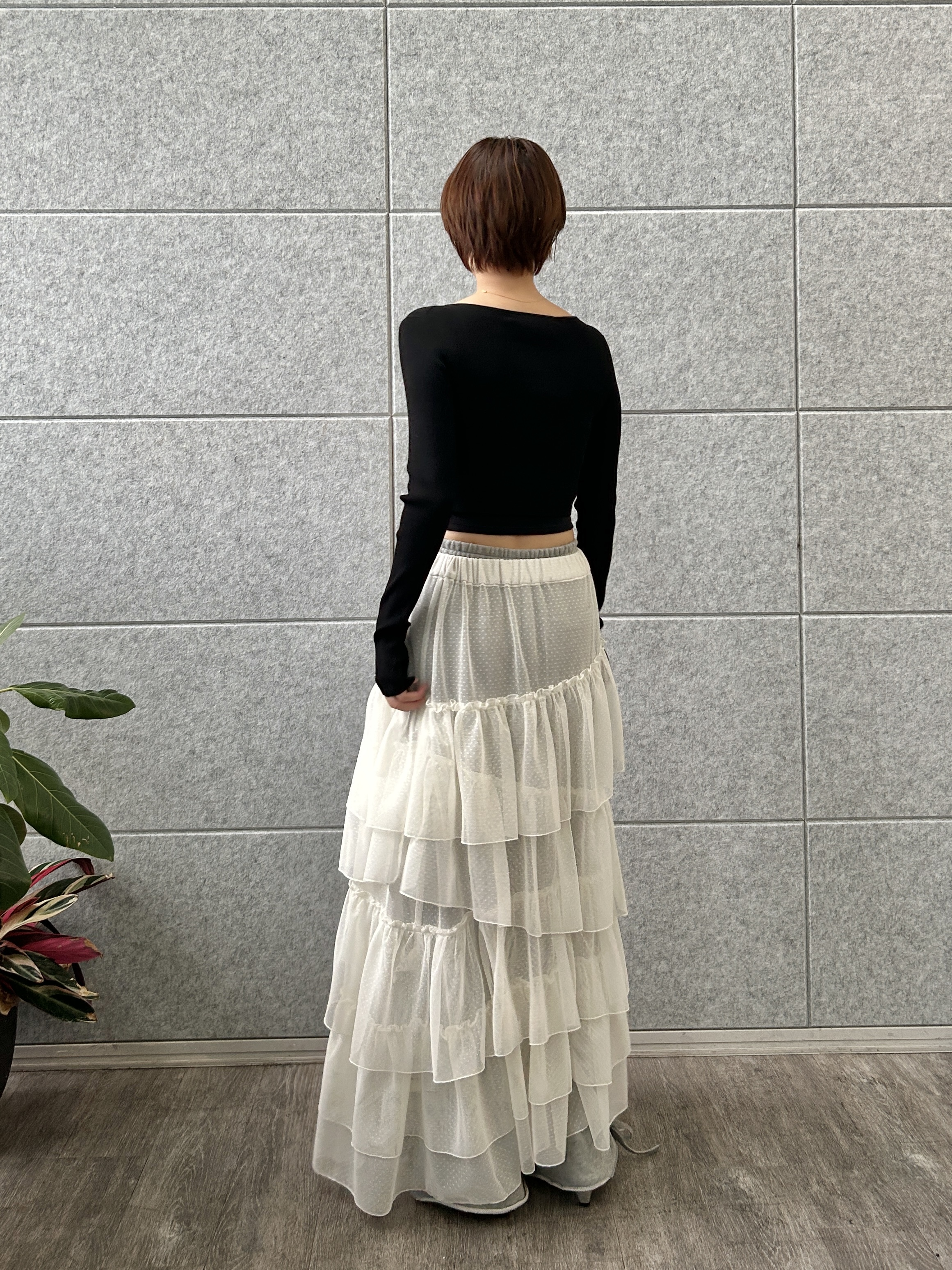 harunaさんの「CODE A｜M dramatic dot tulle skirt」を使ったコーディネート