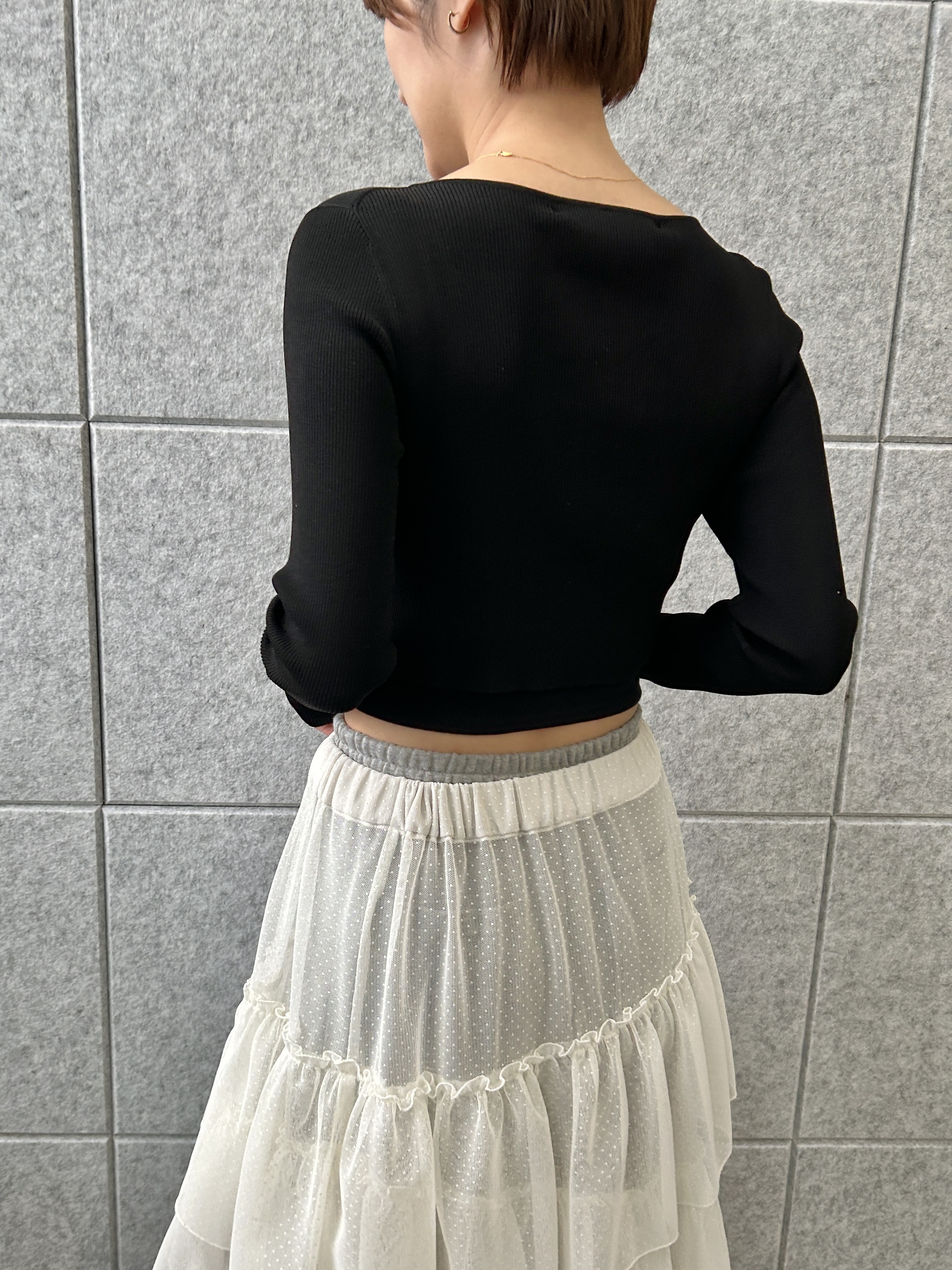 harunaさんの「CODE A｜M dramatic dot tulle skirt」を使ったコーディネート