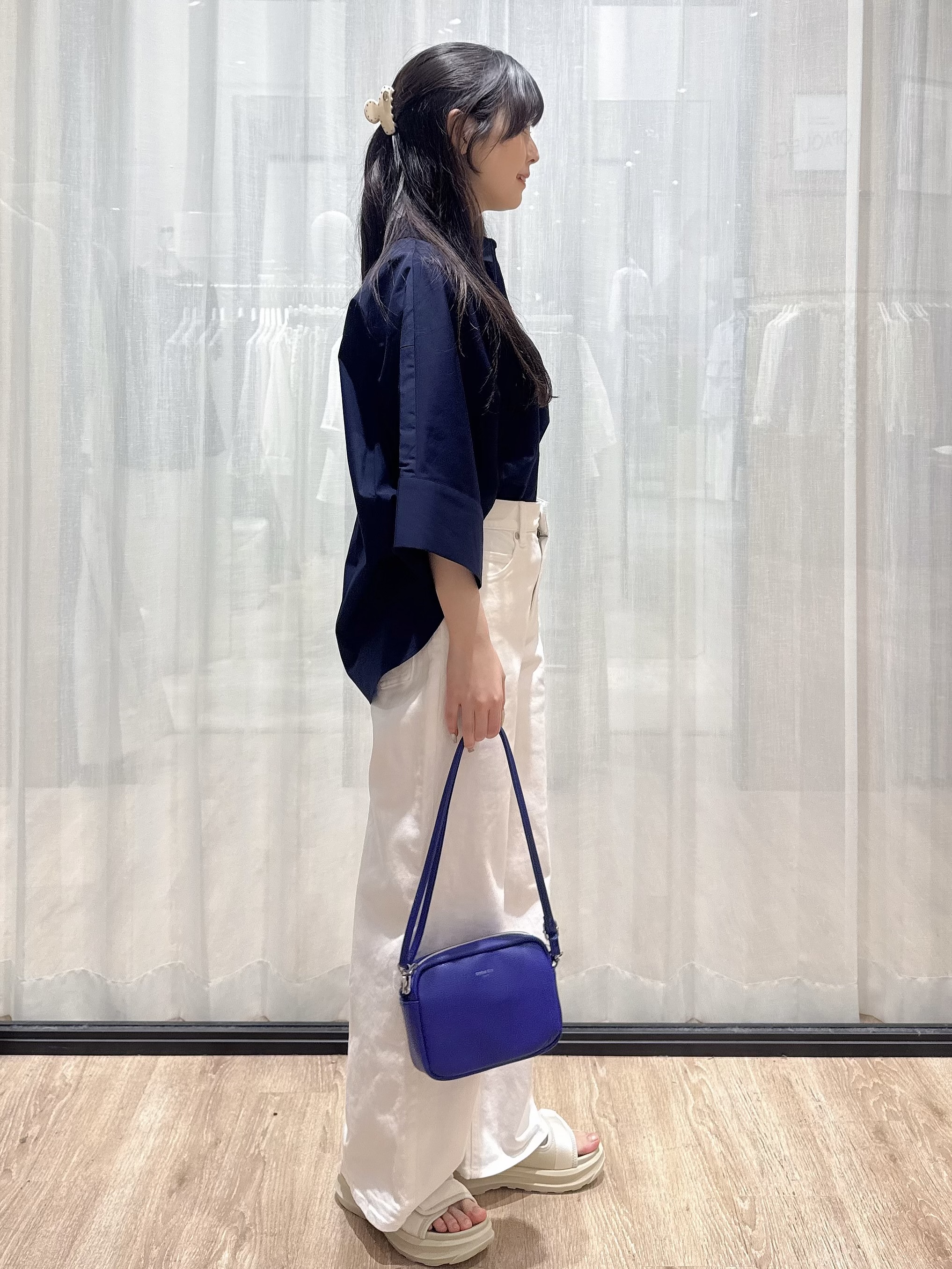 ぞうげさんの「OPAQUE.CLIP｜【接触冷感】ハーフスリーブシャツ《洗濯機OK／防シワ加工》」を使ったコーディネート