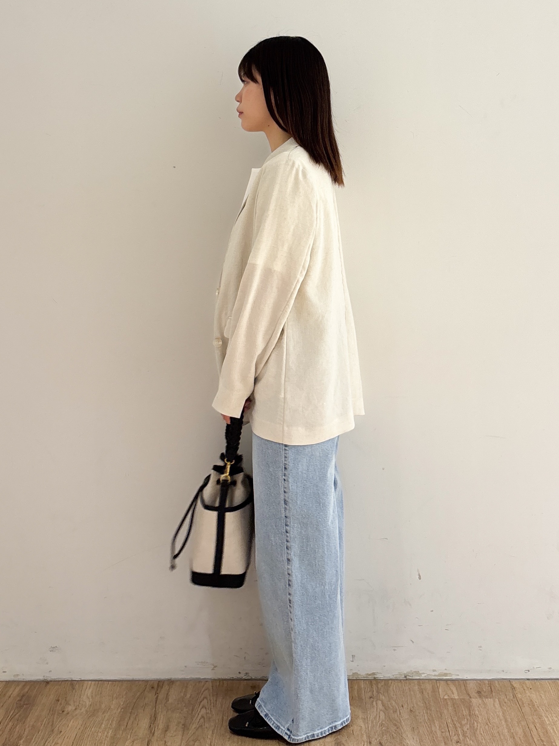 mireiさんの「OPAQUE.CLIP｜【UV／接触冷感】ダブルブレストジャケット《防シワ加工／洗える》」を使ったコーディネート