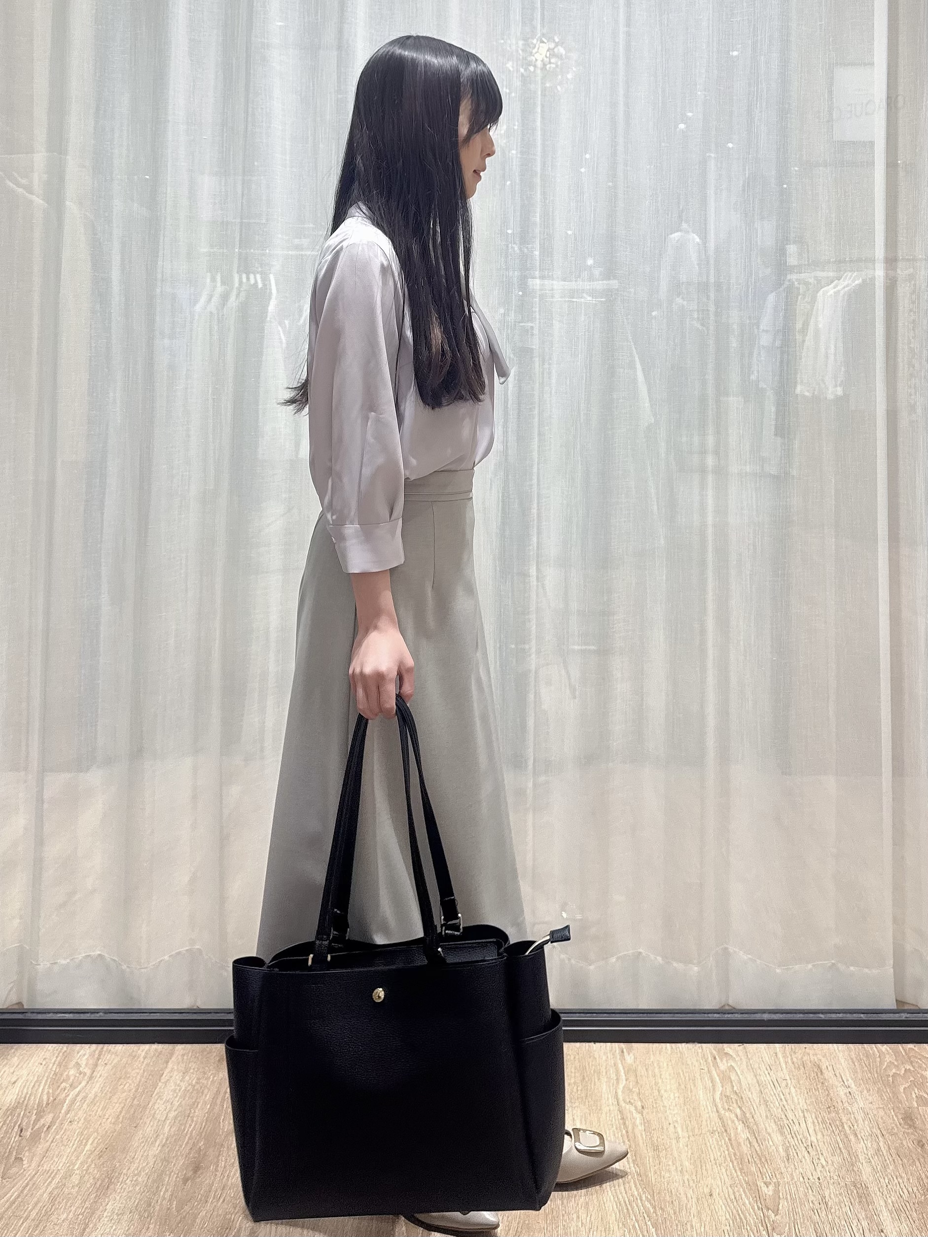 ぞうげさんの「OPAQUE.CLIP｜《再入荷》ダブルブレストテーラードジャケット【接触冷感／吸水速乾／イージーアイロン／防シワ／洗濯機O」を使ったコーディネート