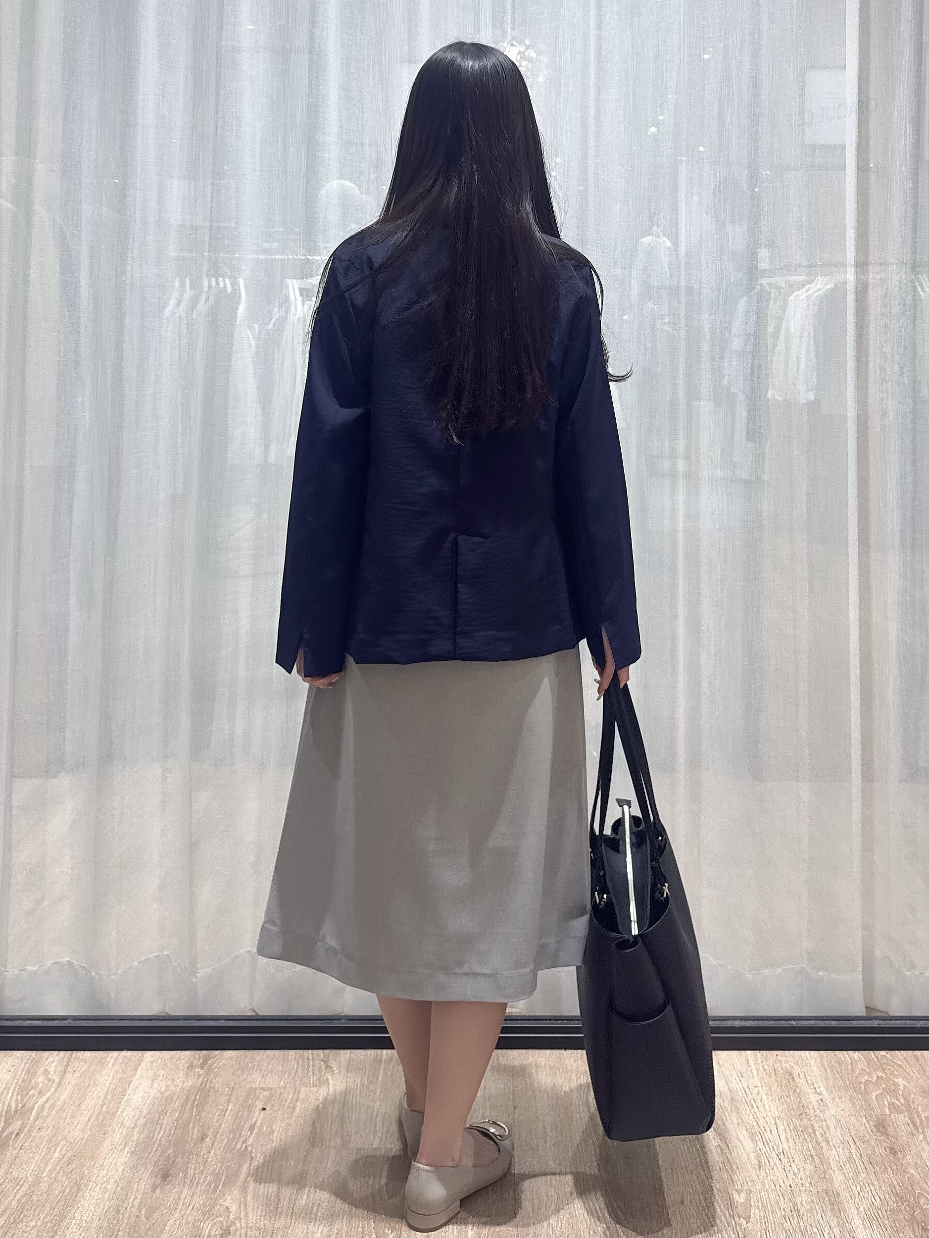 ぞうげさんの「OPAQUE.CLIP｜《再入荷》ダブルブレストテーラードジャケット【接触冷感／吸水速乾／イージーアイロン／防シワ／洗濯機O」を使ったコーディネート
