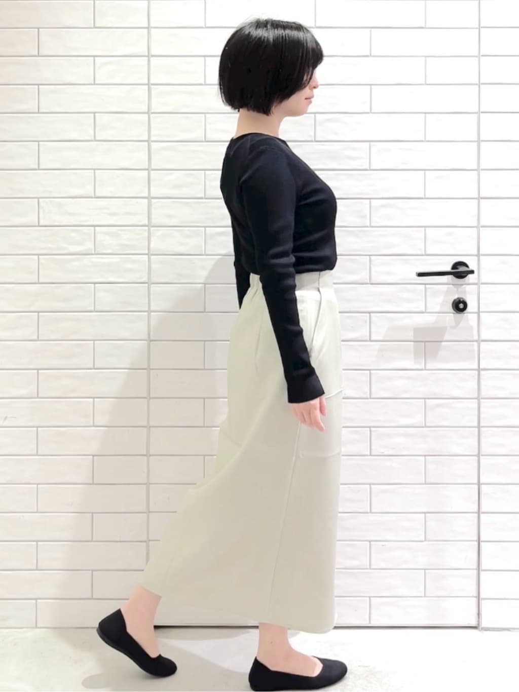 しおりさんの「OPAQUE.CLIP｜ラメリブニット【洗濯機OK】」を使ったコーディネート