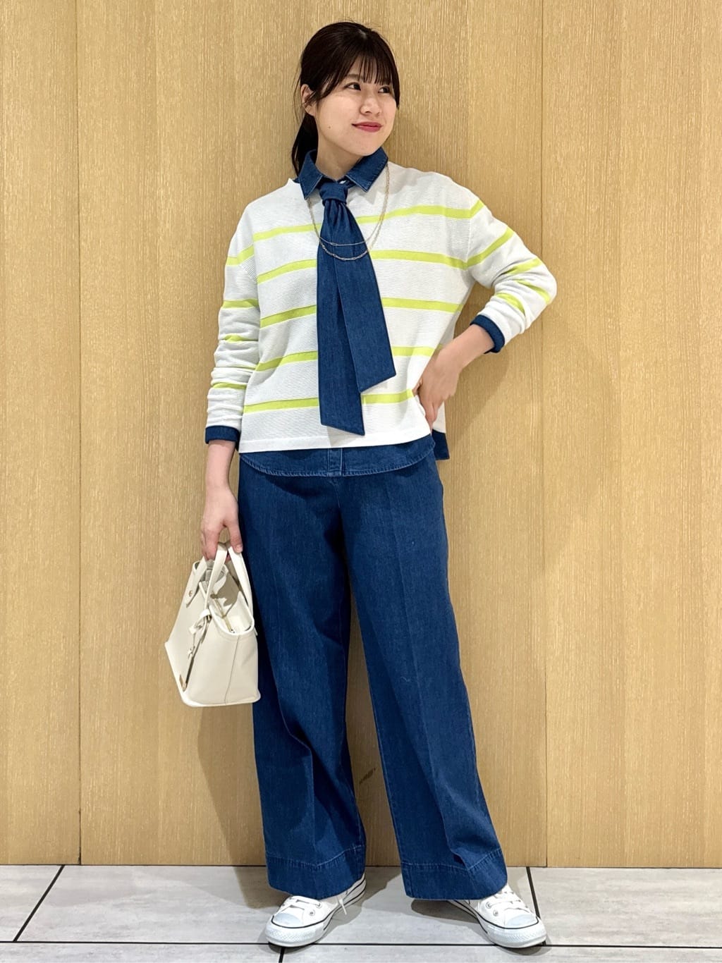 nanaさんの「UNTITLED｜◆【ゆったり/洗える】クロップドニットプルオーバー」を使ったコーディネート