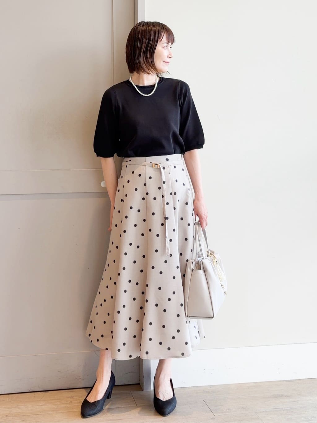 yamakoさんの「grove｜【洗える】麻調ノーカラーブルゾン」を使ったコーディネート