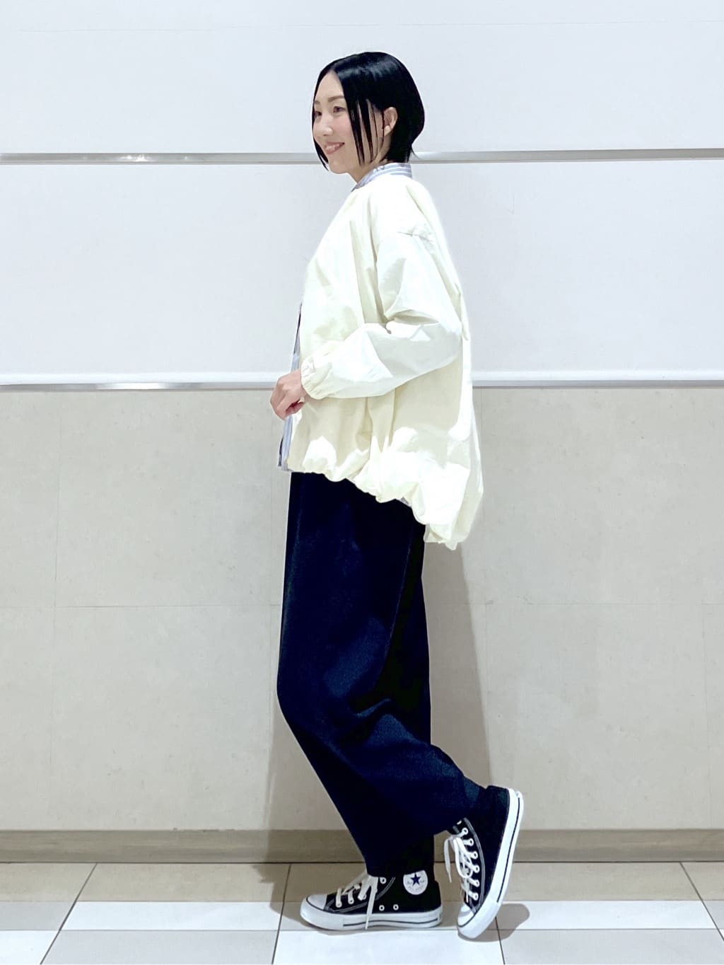 eriko さんの「Dessin｜【洗える】コットンナイロンバルーンヘムブルゾン」を使ったコーディネート