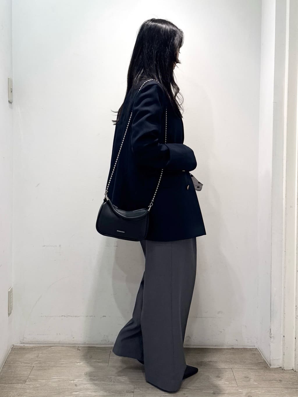 yuicciさんの「OPAQUE.CLIP｜金ボタンダブルブレストテーラードジャケット／セットアップ対応【洗える】」を使ったコーディネート