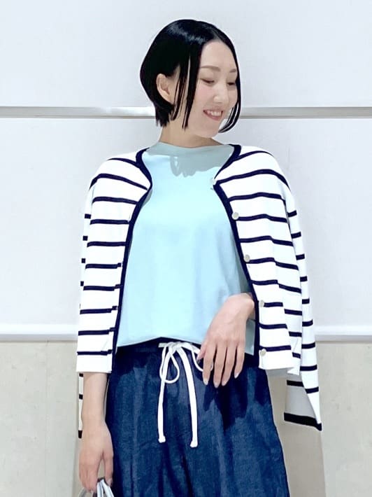 eriko さんの「Dessin｜【UVカット/洗える】ジャケットライクニットカーディガン」を使ったコーディネート