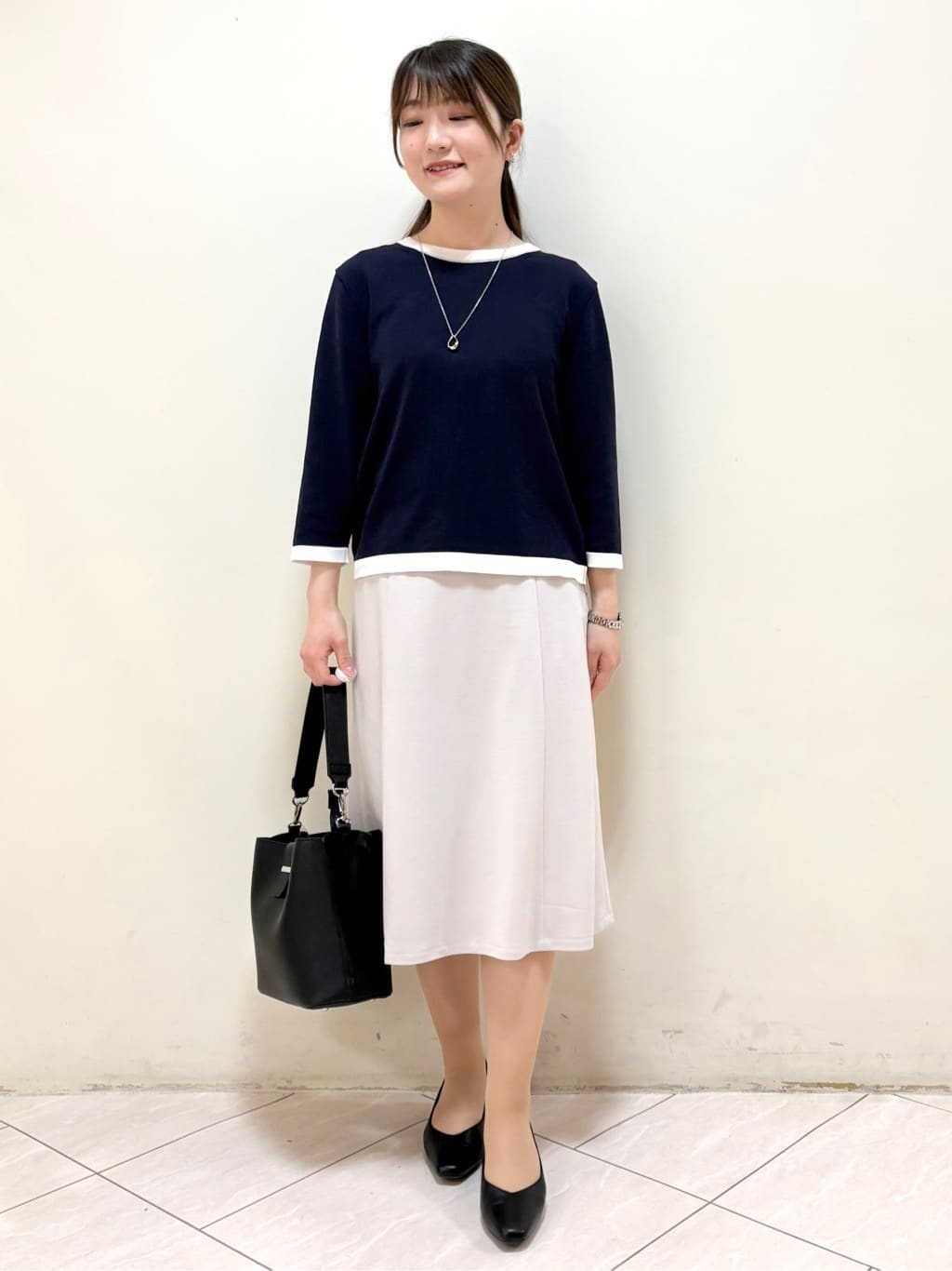 mikiさんの「Reflect｜【アンサンブル可】バイカラーニット」を使ったコーディネート