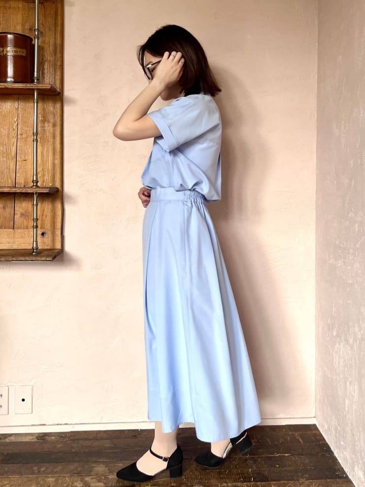 saoriさんの「【UV／冷感／速乾】麻調合繊ポケ付きブラウス」を使ったコーディネート