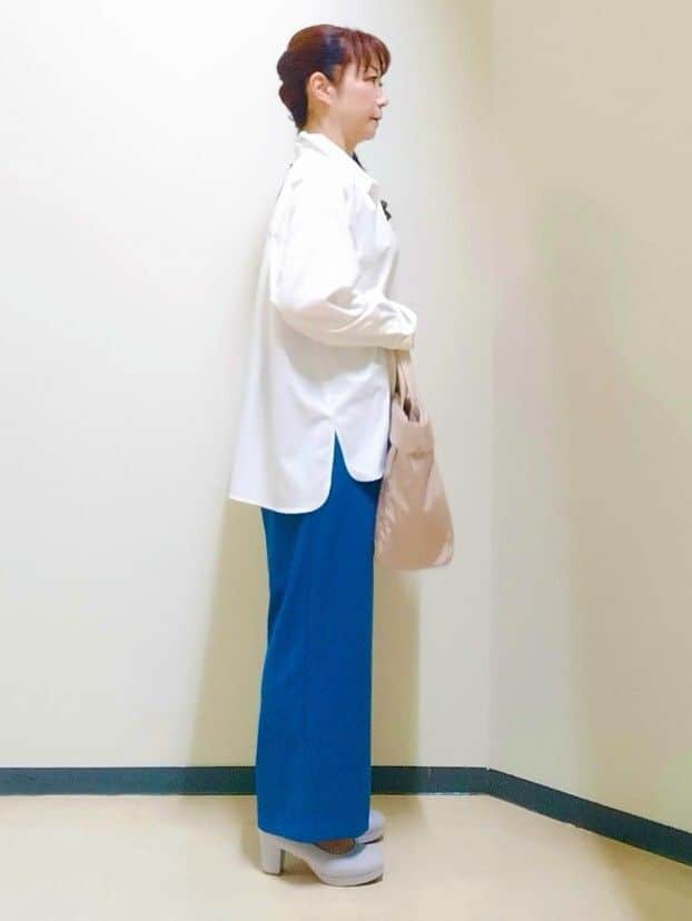 花さんの「Reflect｜【羽織りにも◎】タイプライタービッグシャツ」を使ったコーディネート