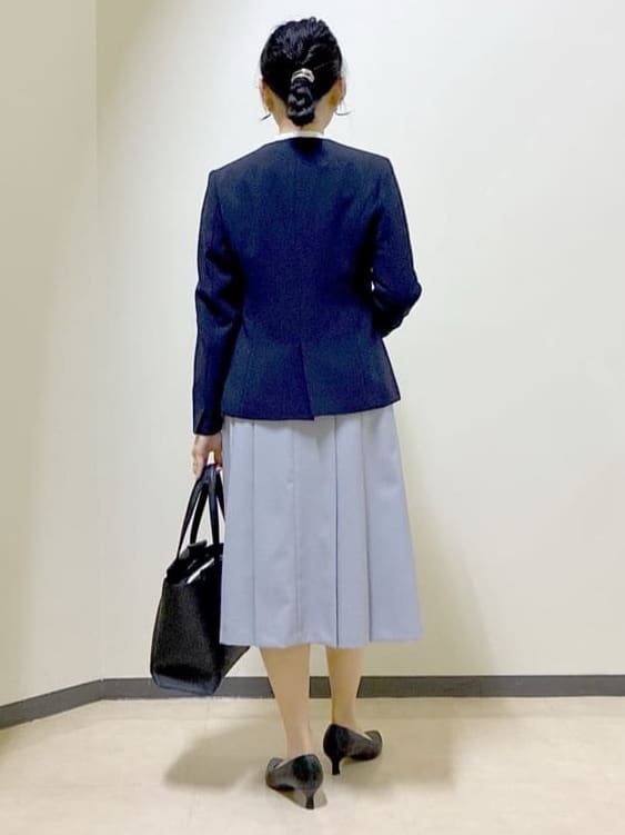  beni_gingerさんの「Reflect｜【SS-4Lサイズ／通勤／セットアップ可】ノーカラージャケット」を使ったコーディネート