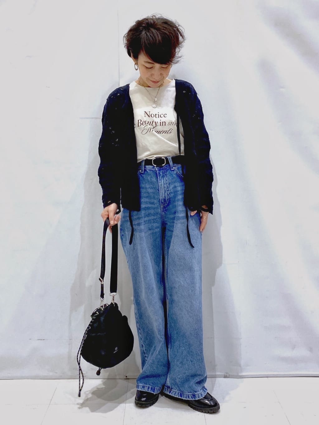 Bonさんの「OPAQUE.CLIP｜2WAYサイドポケット 巾着ミニショルダー」を使ったコーディネート