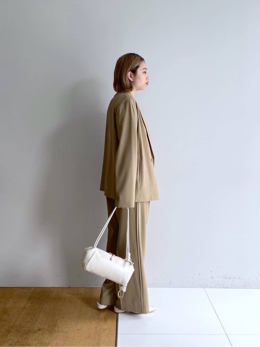 Harukaさんの「INDIVI｜Comfy SET UP｜ダブルブレストイージージャケット【セットアップ対応／通勤／カセット服／接触」を使ったコーディネート