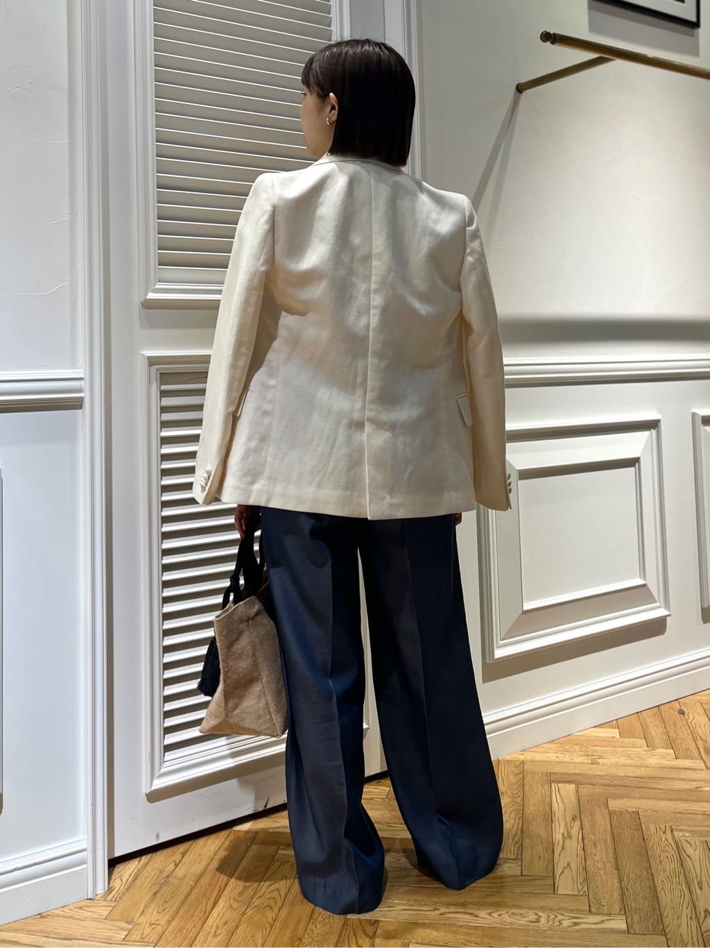 つじ まこさんの「DRESSTERIOR｜【セットアップ可】リネンブレンドダブルブレストジャケット」を使ったコーディネート