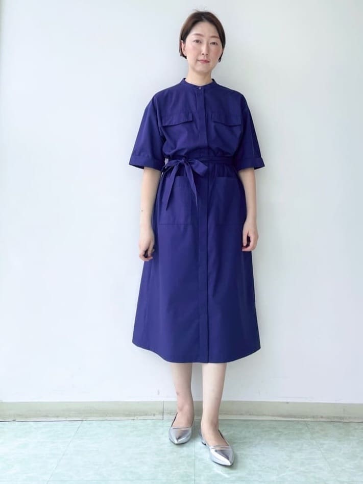 aliceさんの「UNTITLED｜◆【洗える/前開きボタン】シャンブレーシャツワンピース」を使ったコーディネート