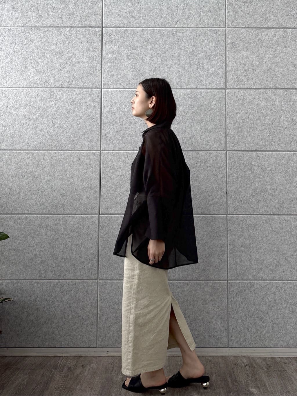 ayanoさんの「INDIVI｜【接触冷感】シアーコクーンブラウス」を使ったコーディネート