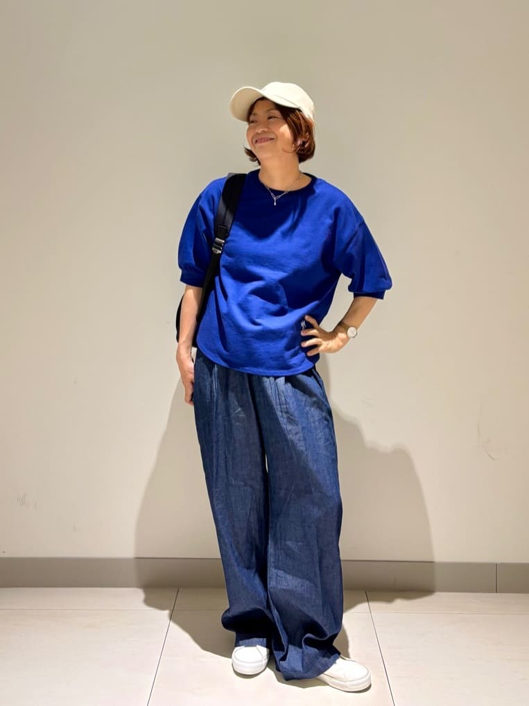 Haruさんの「Dessin｜【360度可愛い】バックヘンリーカットソー5分袖」を使ったコーディネート