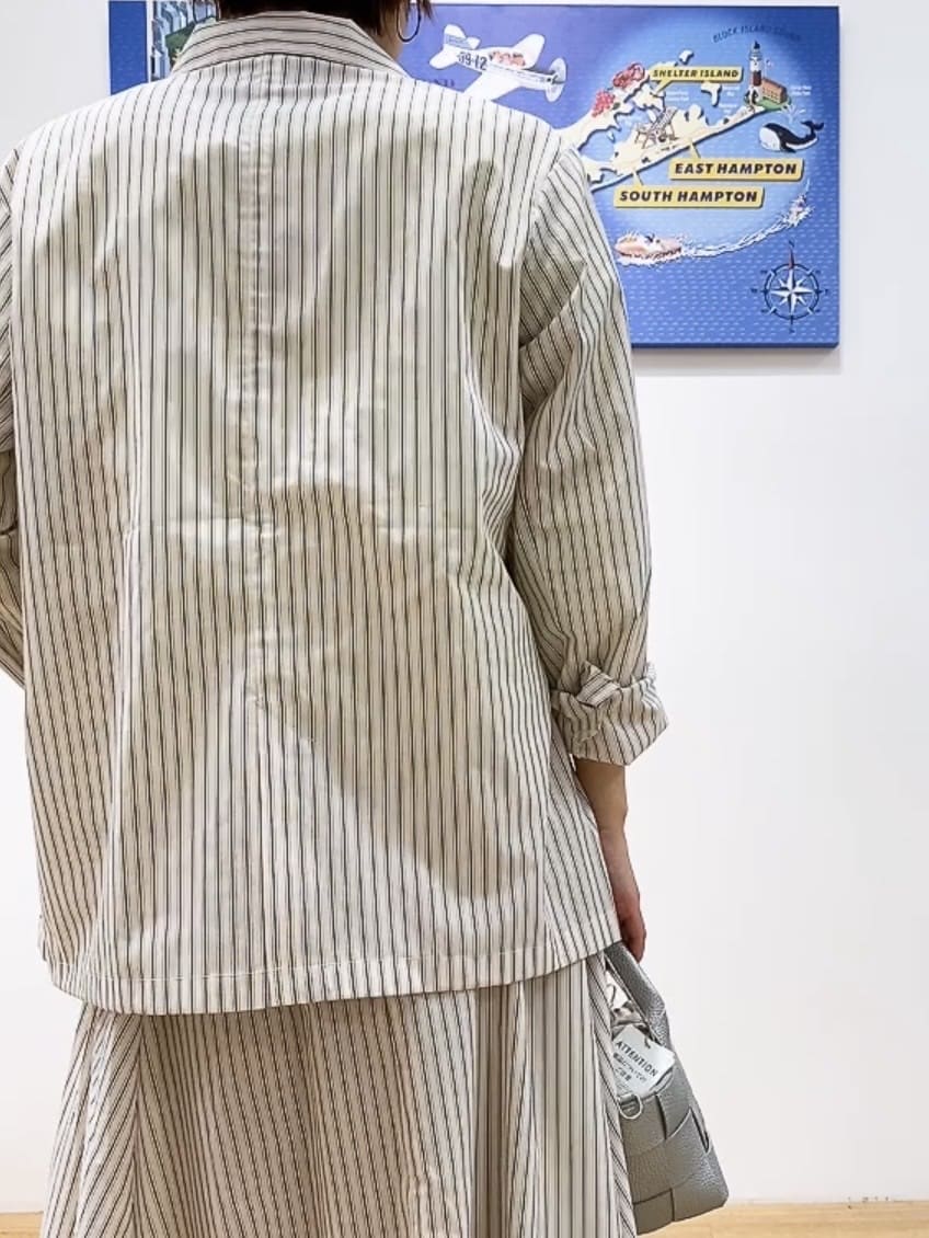 Hamaさんの「Dessin｜【セットアップ可/洗える】ストライプシャツジャケット」を使ったコーディネート