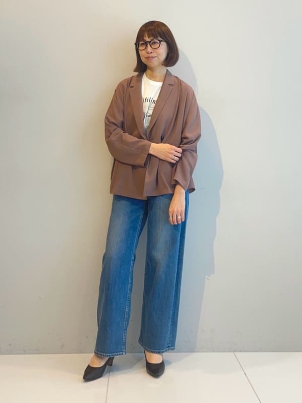 murayamaさんの「INDIVI｜【接触冷感／透湿／着る日傘】ドルマンダブルジャケット」を使ったコーディネート