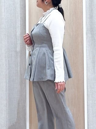 naoさんの「grove｜【カセット服】リネンライク ペプラムビスチェ」を使ったコーディネート