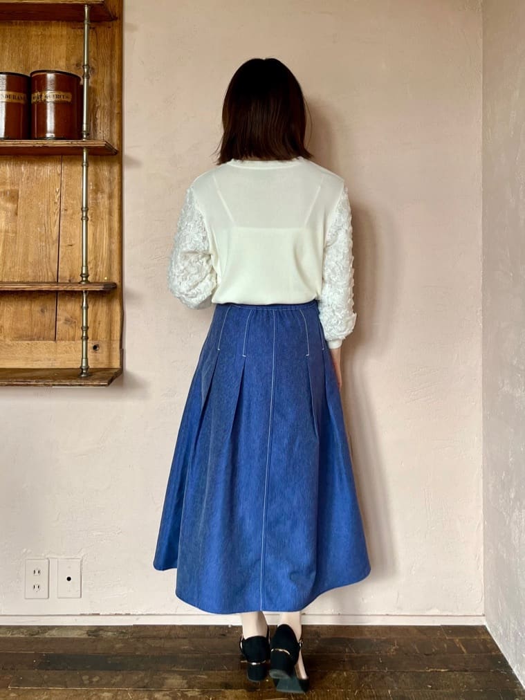 saoriさんの「【洗濯機OK】デニム風スカート」を使ったコーディネート