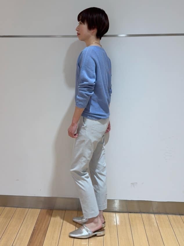 あやさんの「UNTITLED｜【古畑星夏さん着用/8色展開/程よい透け感】ドライタッチボートネックニット」を使ったコーディネート