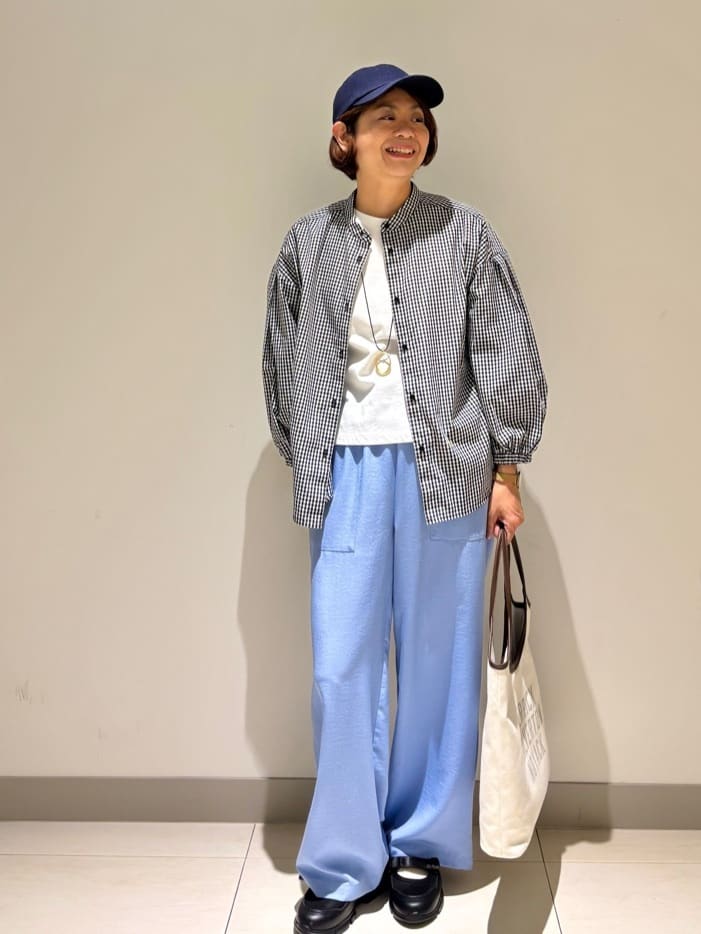 Haruさんの「Dessin｜【洗える】バルーンスリーブバンドカラーシャツ」を使ったコーディネート