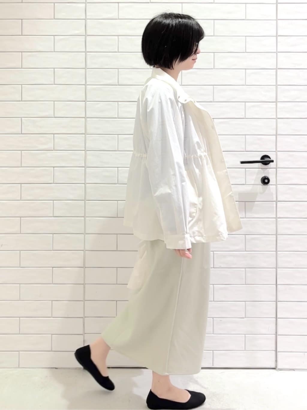 しおりさんの「OPAQUE.CLIP｜撥水スタンドZIPブルゾン【洗濯機OK／UVケア／花粉対応】」を使ったコーディネート